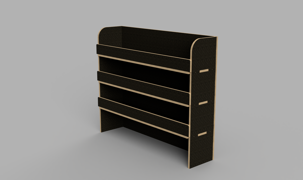 Townstar SWB 2022 Onwards - Straight Driver's Side Full Side Brown Phenolic Shelving Unit