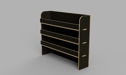 Partner SWB 2018 Onwards - Straight Driver's Side Full Side Brown Phenolic Shelving Unit