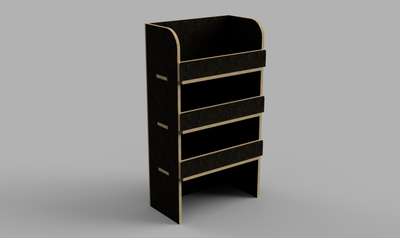 Doblo SWB Crew 2022 Onwards - Straight Passenger's Side Rear Brown Phenolic Shelving Unit