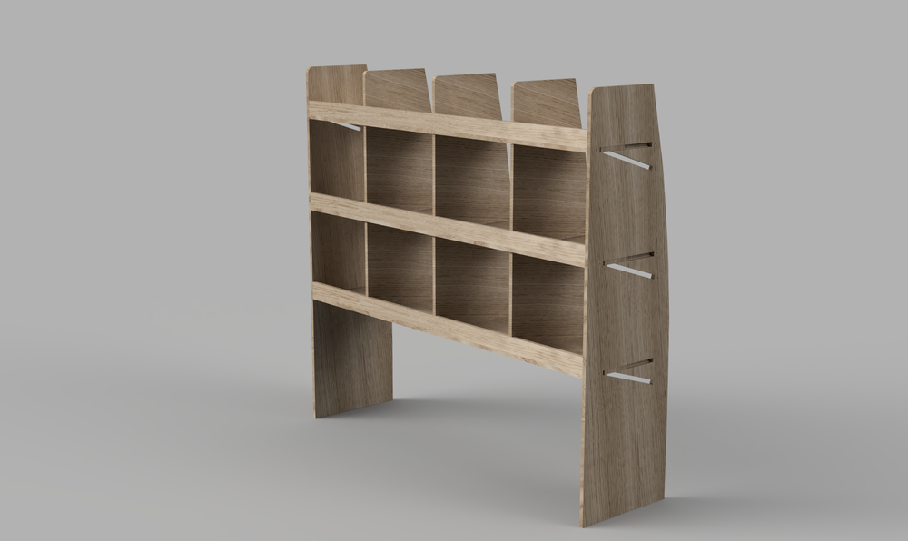 TGE LWB 2017 Onwards - Pigeonhole Driver's Side Front Plywood Shelving Unit