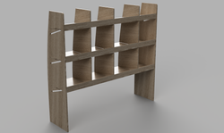 TGE LWB 2017 Onwards - Pigeonhole Passenger's Side Rear Plywood Shelving Unit