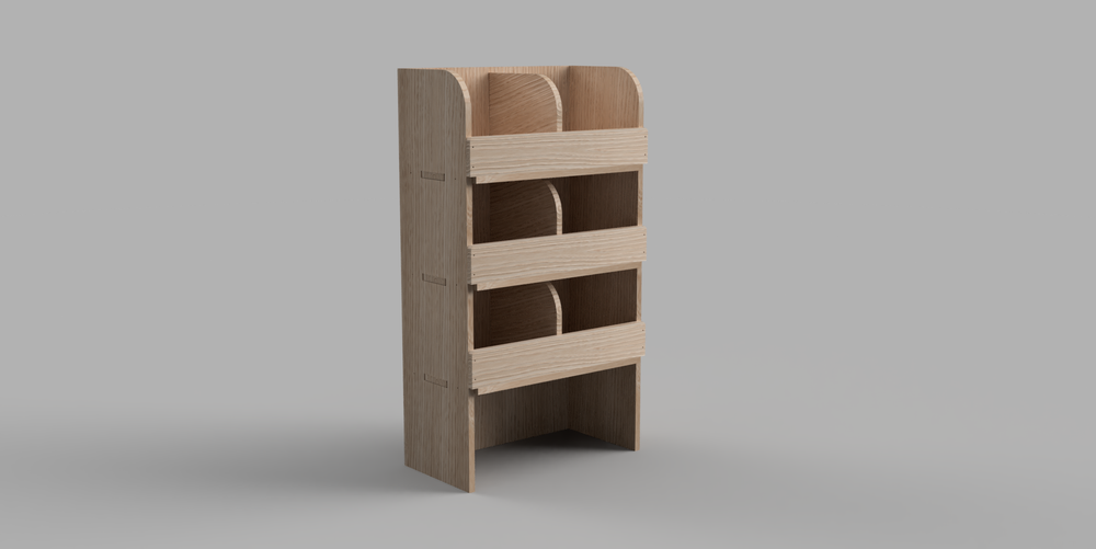 Berlingo LWB 2018 Onwards - Pigeonhole Passenger's Side Rear Plywood Shelving Unit