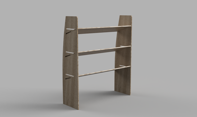 Boxer MWB 2006 Onwards - Angled Passenger's Side Rear Plywood Shelving Unit