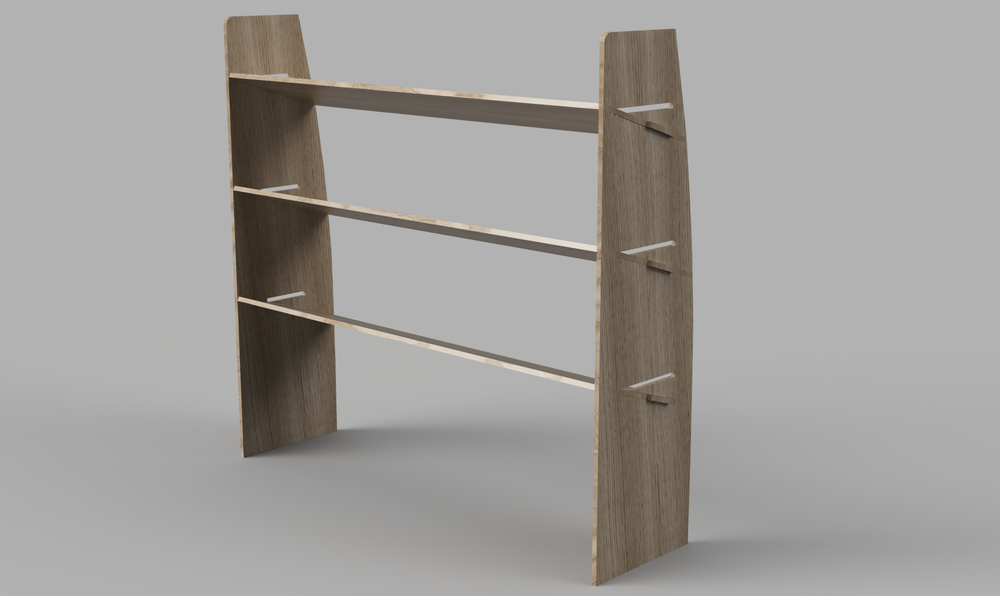 Boxer LWB 2006 Onwards - Angled Driver's Side Front Plywood Shelving Unit