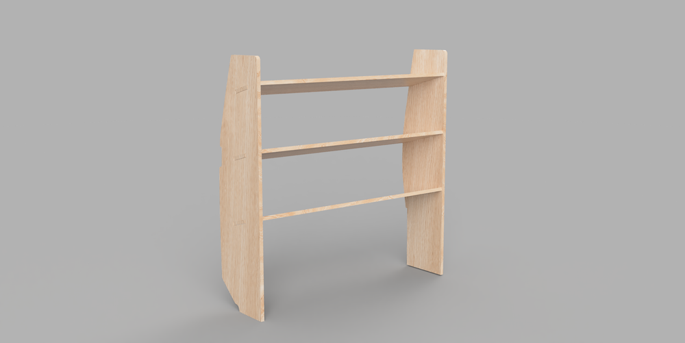 Vivaro SWB 2019 Onwards - Angled Passenger's Side Rear Plywood Shelving Unit