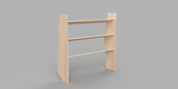 Vivaro SWB 2019 Onwards - Angled Passenger's Side Rear Plywood Shelving Unit