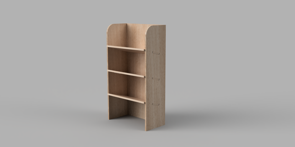 Berlingo LWB Crew 2018 Onwards - Angled Driver's Side Rear Plywood Shelving Unit