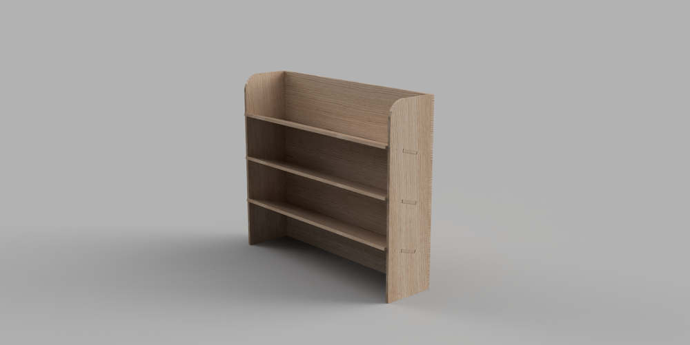 Partner LWB 2018 Onwards - Angled Driver's Side Full Side Plywood Shelving Unit