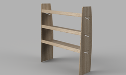 Movano SWB 2021 Onwards - Straight Driver's Side Rear Plywood Shelving Unit