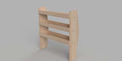 Custom LWB 2023 Onwards - Straight Driver's Side Front Plywood Shelving Unit
