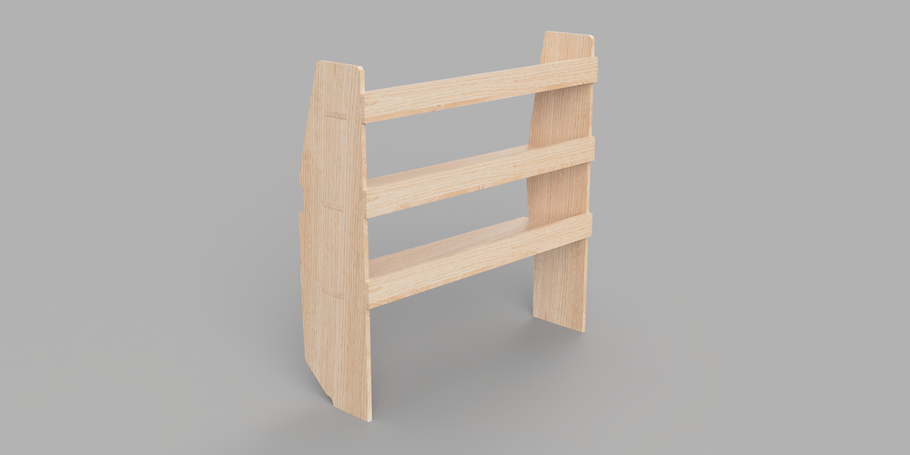 Vivaro SWB 2019 Onwards - Straight Passenger's Side Rear Plywood Shelving Unit